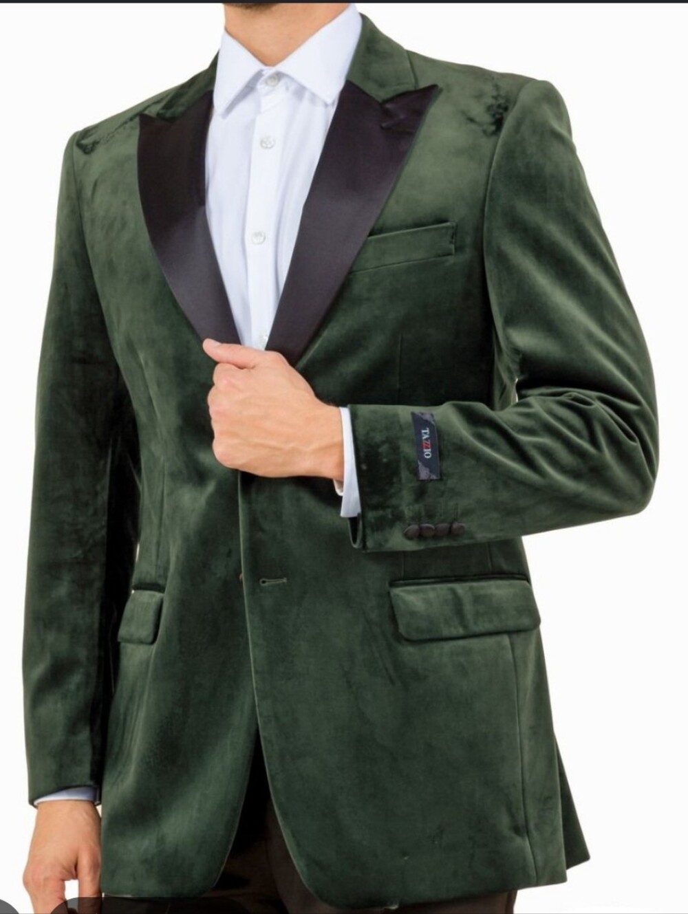 Tazio Men's  Green Velvet Blaizer